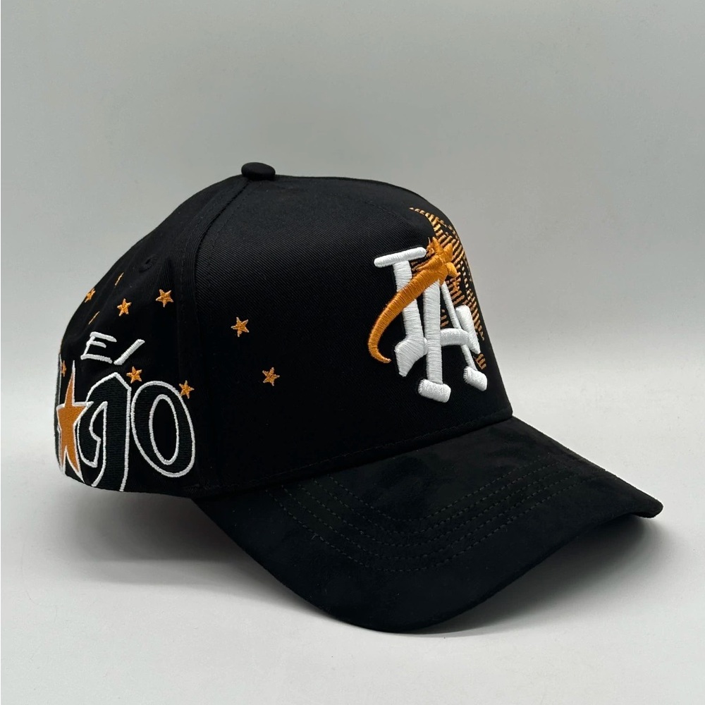 THIRTYONE HATS x EL MAGO LA YELLOW Black Baseball Cap with Embroidered Design